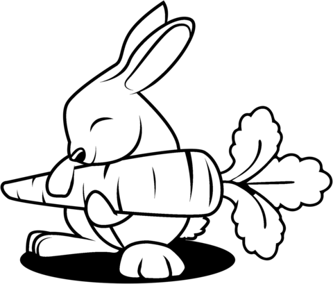 Rabbit With Carrot Coloring Page